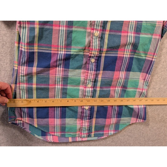 Ralph Lauren Mens Custom Fit Short Sleeve Plaid Button Down Shirt Size S - Picture 7 of 11